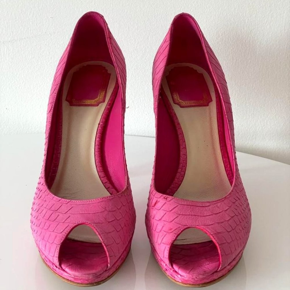 Miss Dior Peep Toe Pink snakeskin